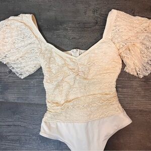 ASTR Cream Lace Body Suit